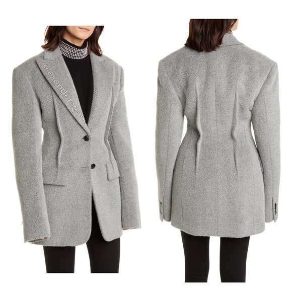 Alexander Wang Jackets & Blazers - Like new 🖤 Alexander Wang oversized Gray Alpaca Elongated Blazer L $1,495